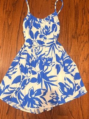 MINKPINK Blue and White Floral Mini Sundress
